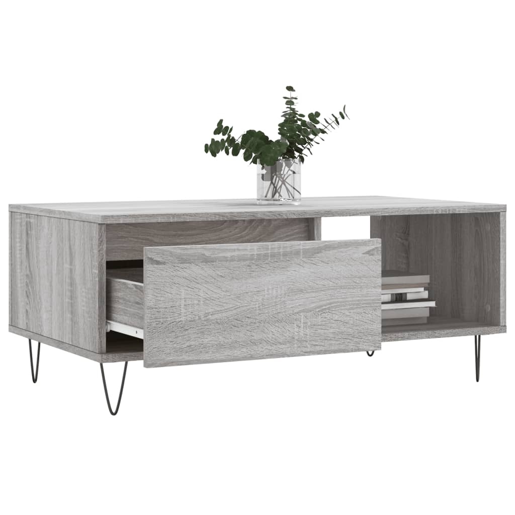 VidaXL Salontafel 90x50x36,5 cm bewerkt hout grijs sonoma