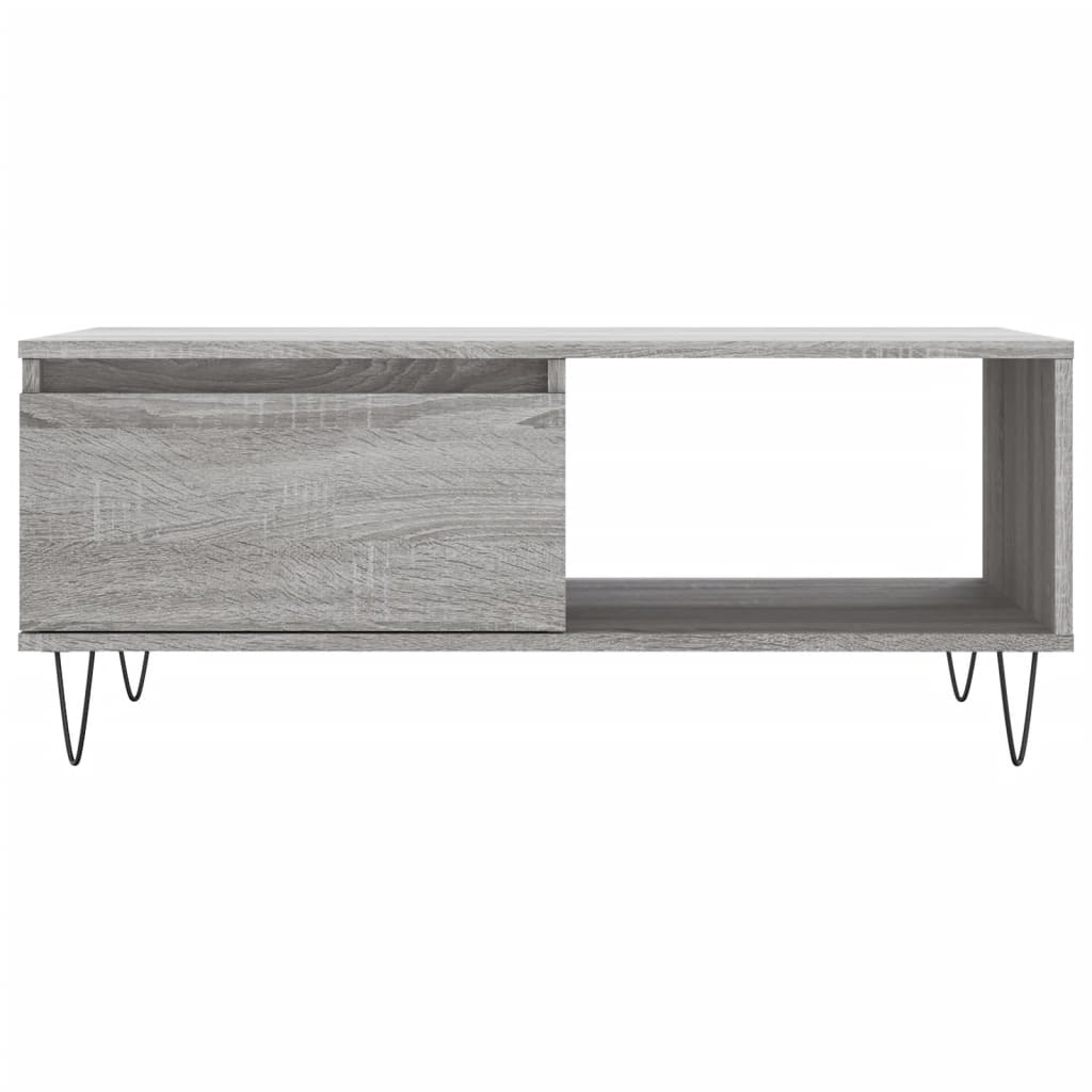 VidaXL Salontafel 90x50x36,5 cm bewerkt hout grijs sonoma