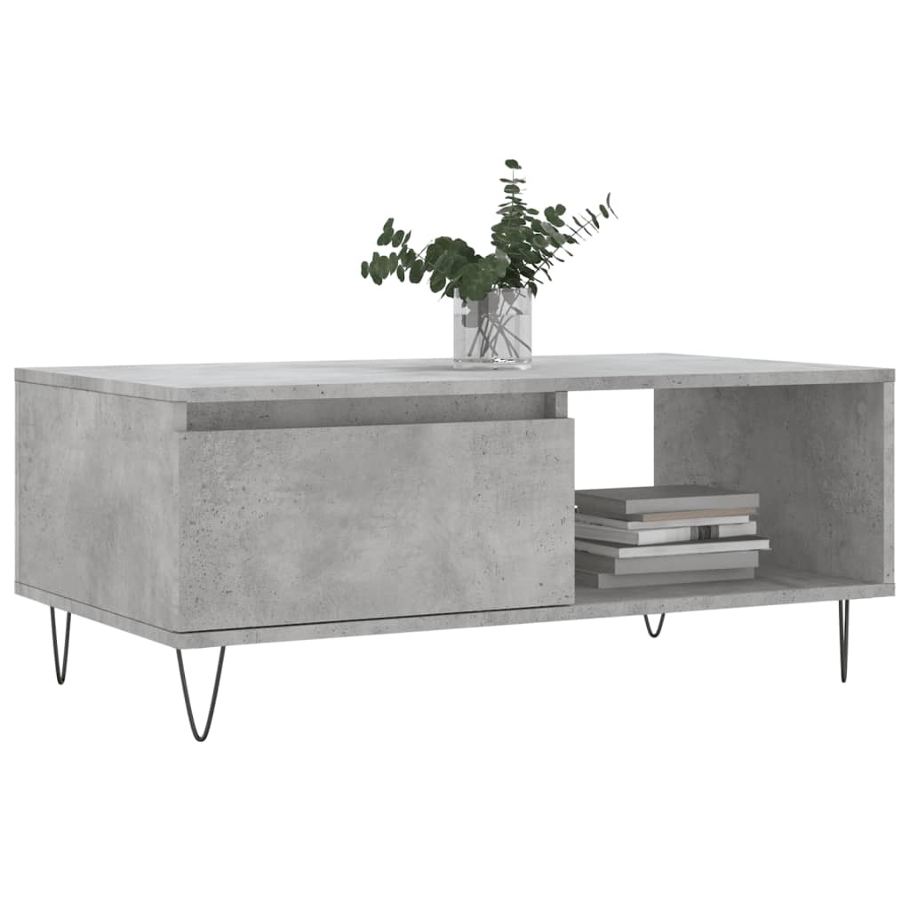 VidaXL Salontafel 90x50x36,5 cm bewerkt hout betongrijs