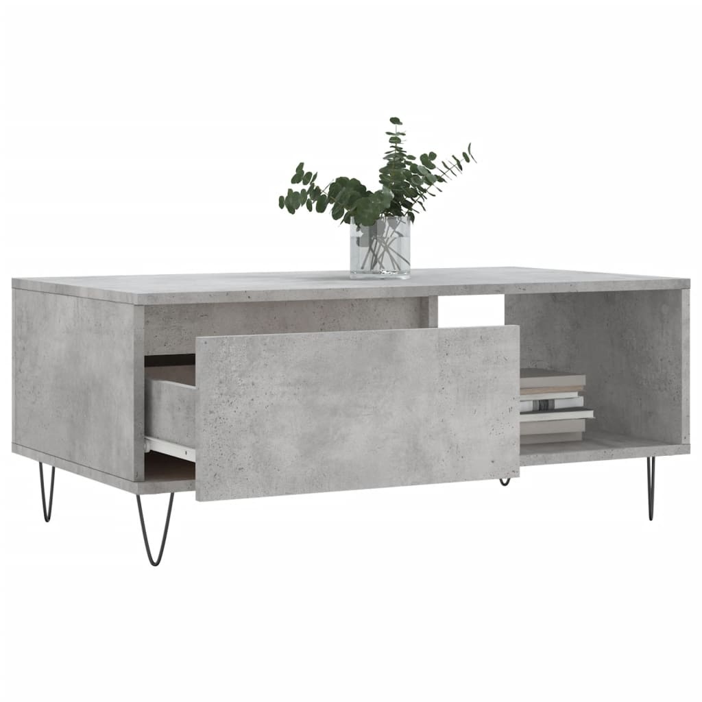 VidaXL Salontafel 90x50x36,5 cm bewerkt hout betongrijs