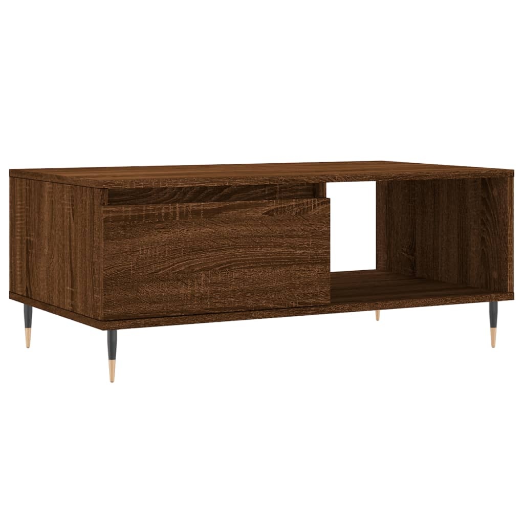 VidaXL Salontafel 90x50x36,5 cm bewerkt hout bruineikenkleurig
