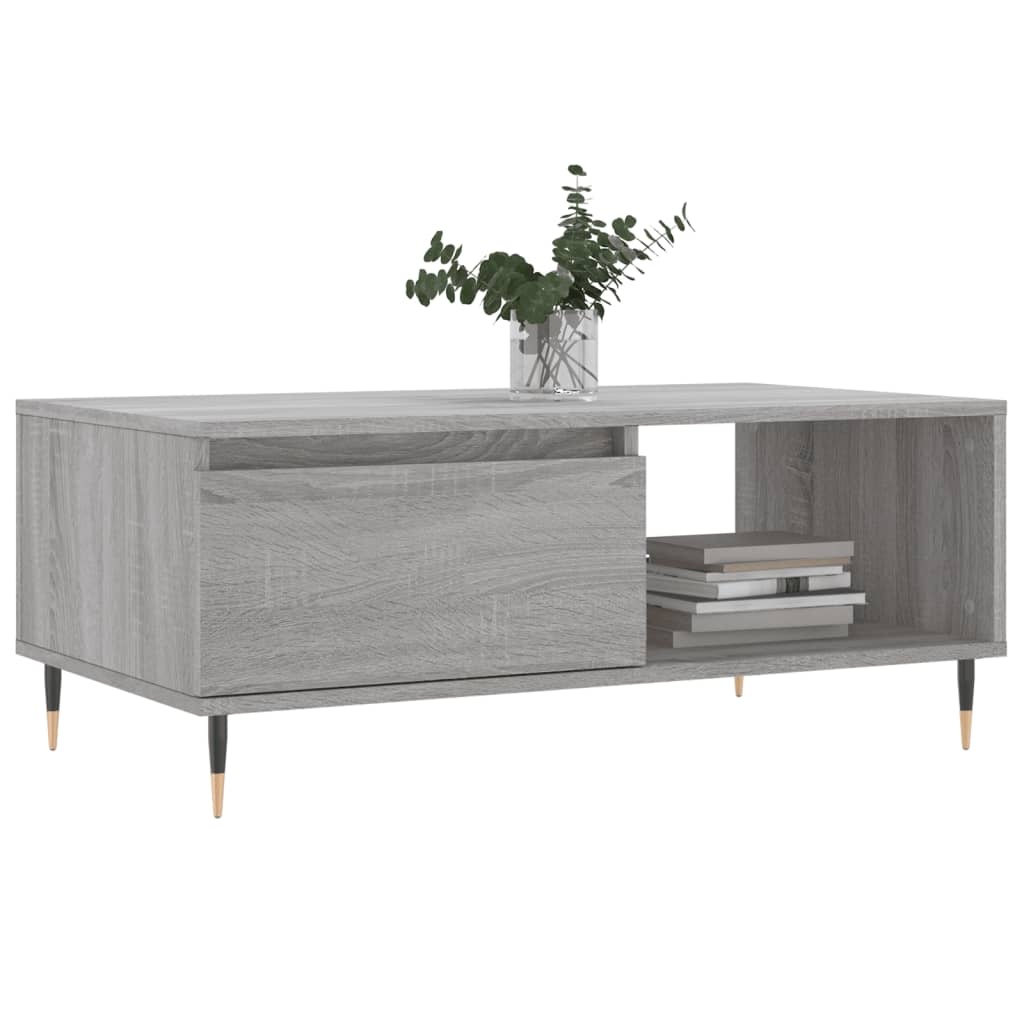 VidaXL Salontafel 90x50x36,5 cm bewerkt hout grijs sonoma