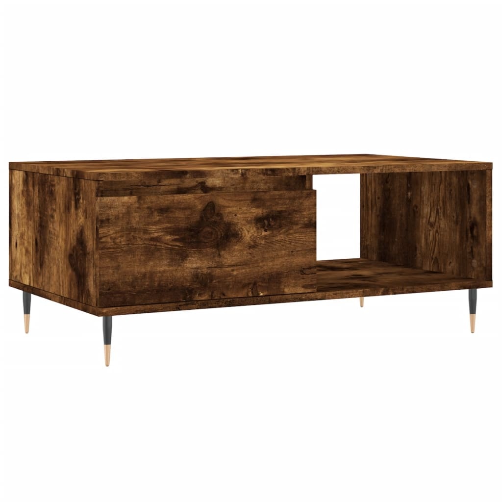 VidaXL Salontafel 90x50x36,5 cm bewerkt hout gerookt eikenkleurig