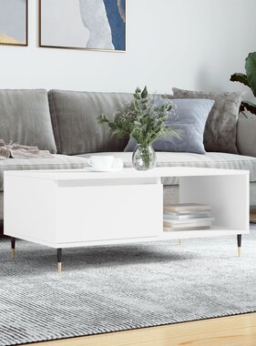 VidaXL Salontafel 90x50x36,5 cm bewerkt hout wit