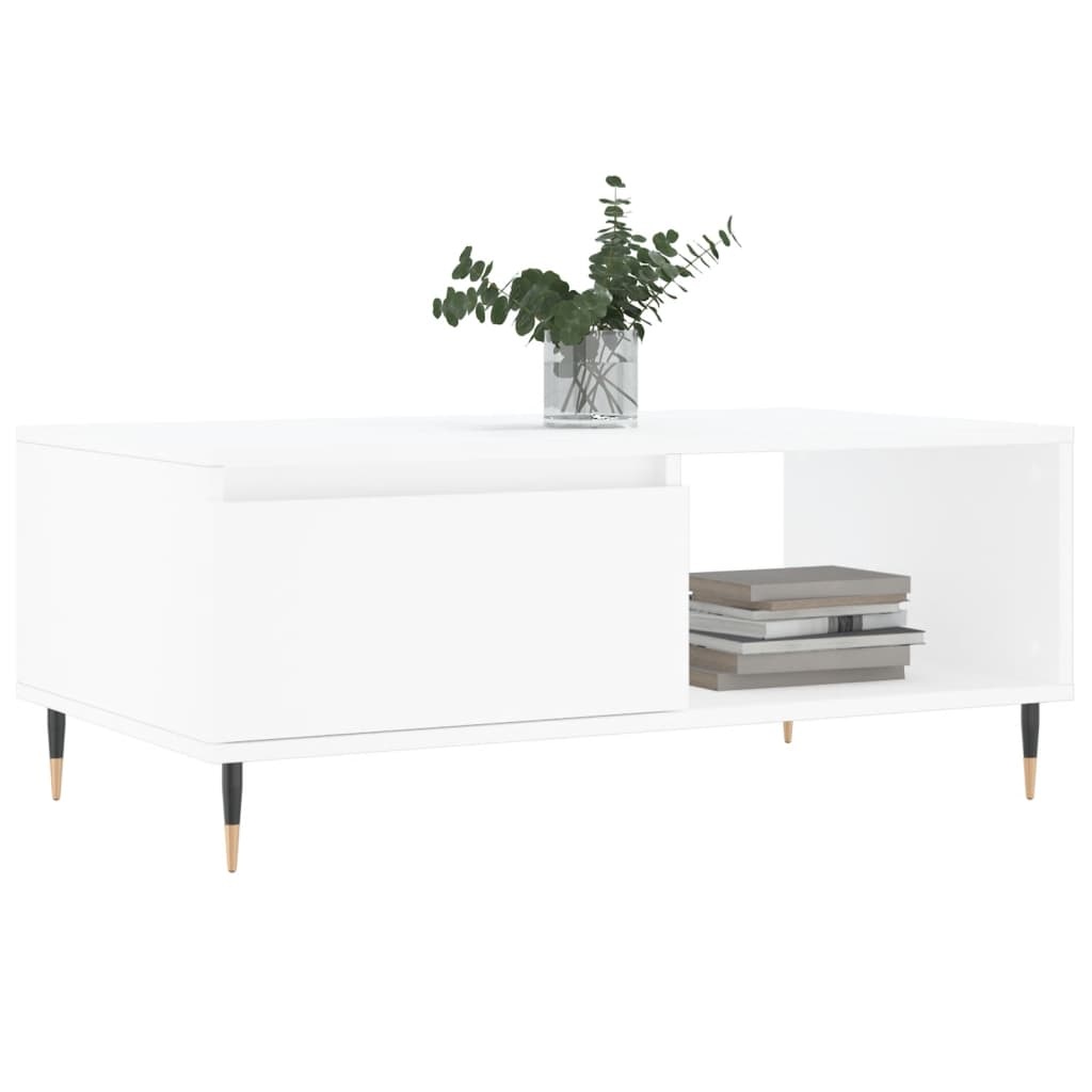 VidaXL Salontafel 90x50x36,5 cm bewerkt hout wit