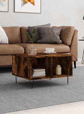 VidaXL Salontafel 60x50x36,5 cm bewerkt hout gerookt eikenkleurig