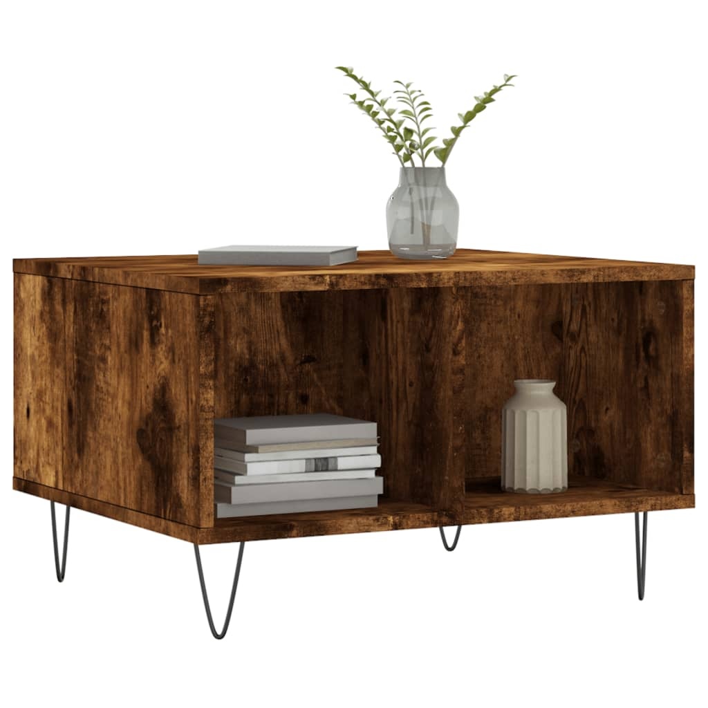 VidaXL Salontafel 60x50x36,5 cm bewerkt hout gerookt eikenkleurig