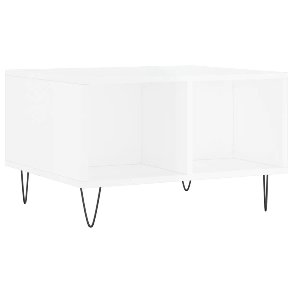 VidaXL Salontafel 60x50x36,5 cm bewerkt hout hoogglans wit