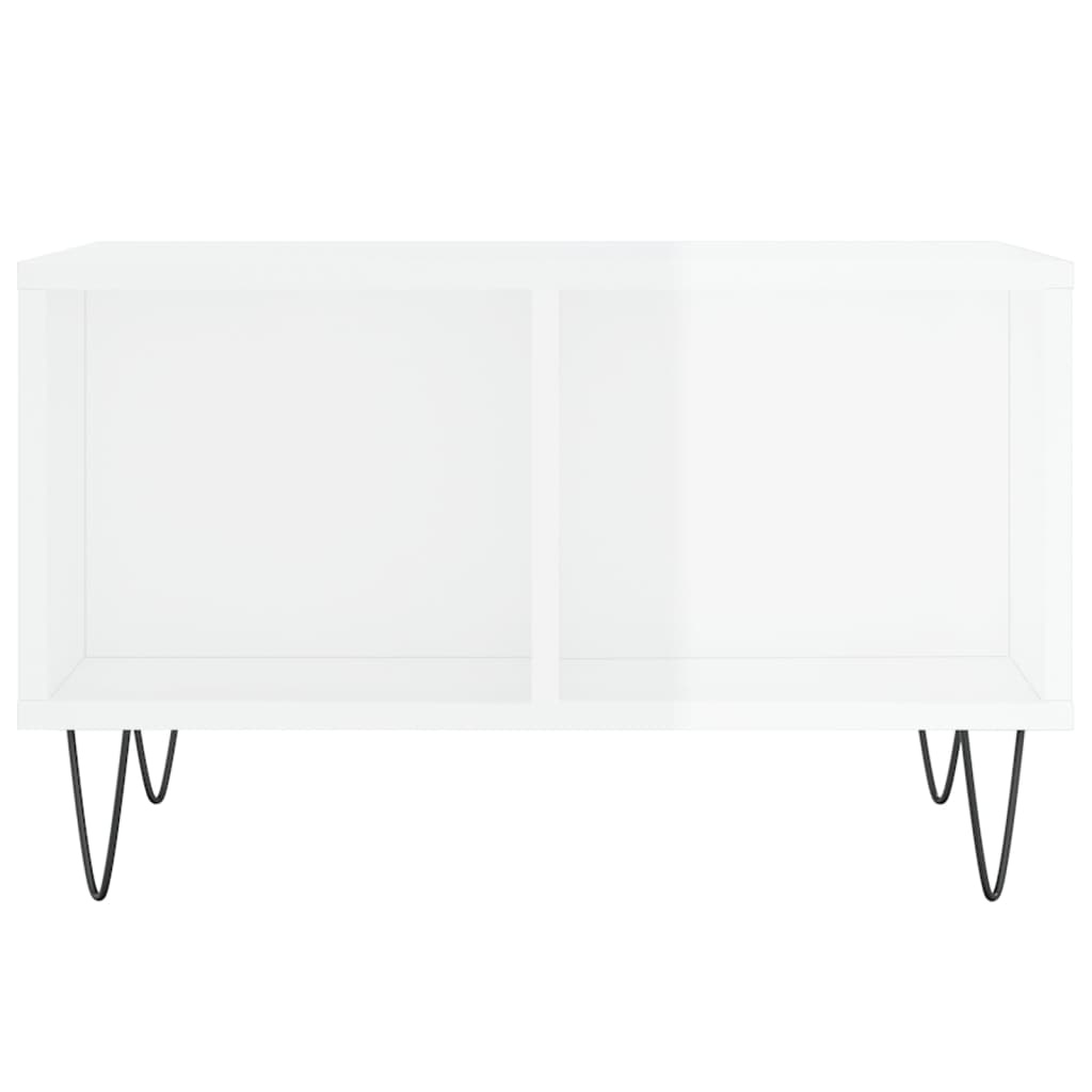 VidaXL Salontafel 60x50x36,5 cm bewerkt hout hoogglans wit