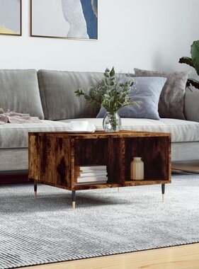 VidaXL Salontafel 60x50x36,5 cm bewerkt hout gerookt eikenkleurig