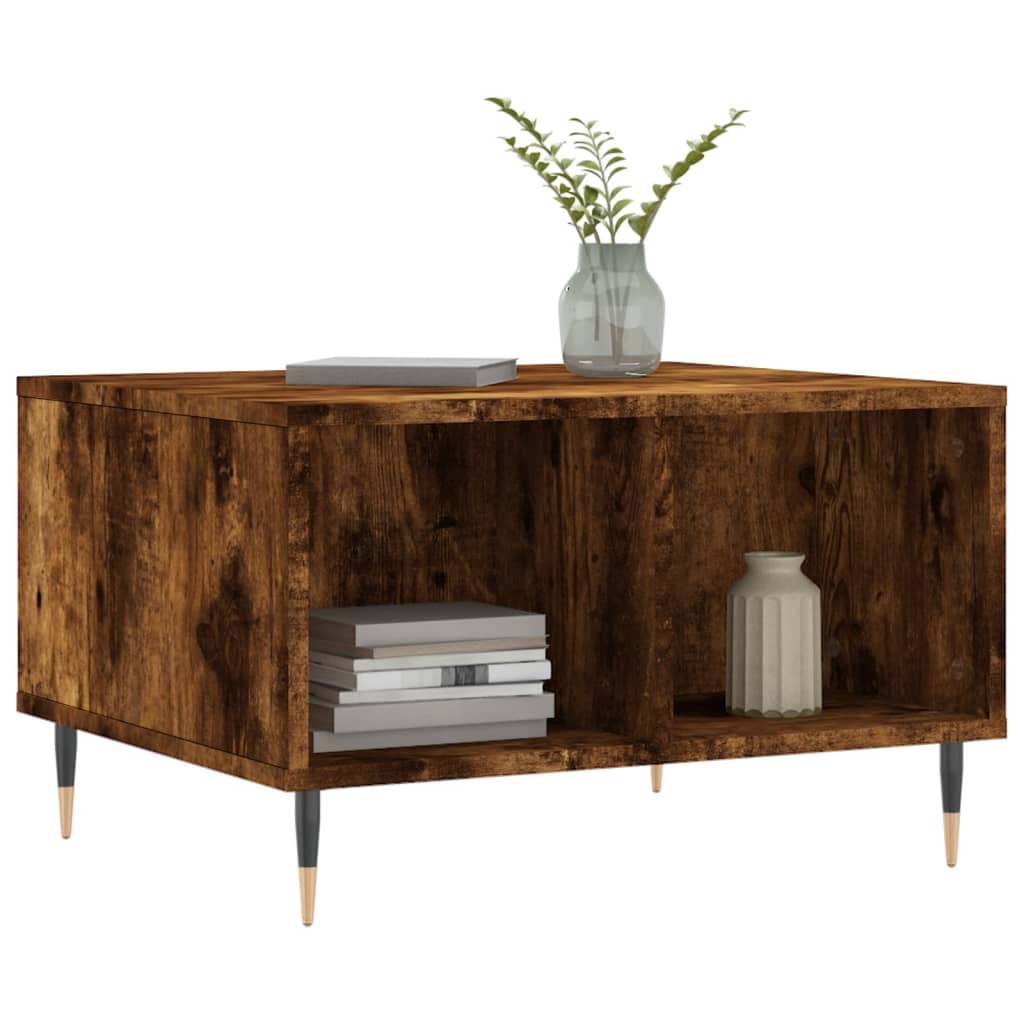 VidaXL Salontafel 60x50x36,5 cm bewerkt hout gerookt eikenkleurig