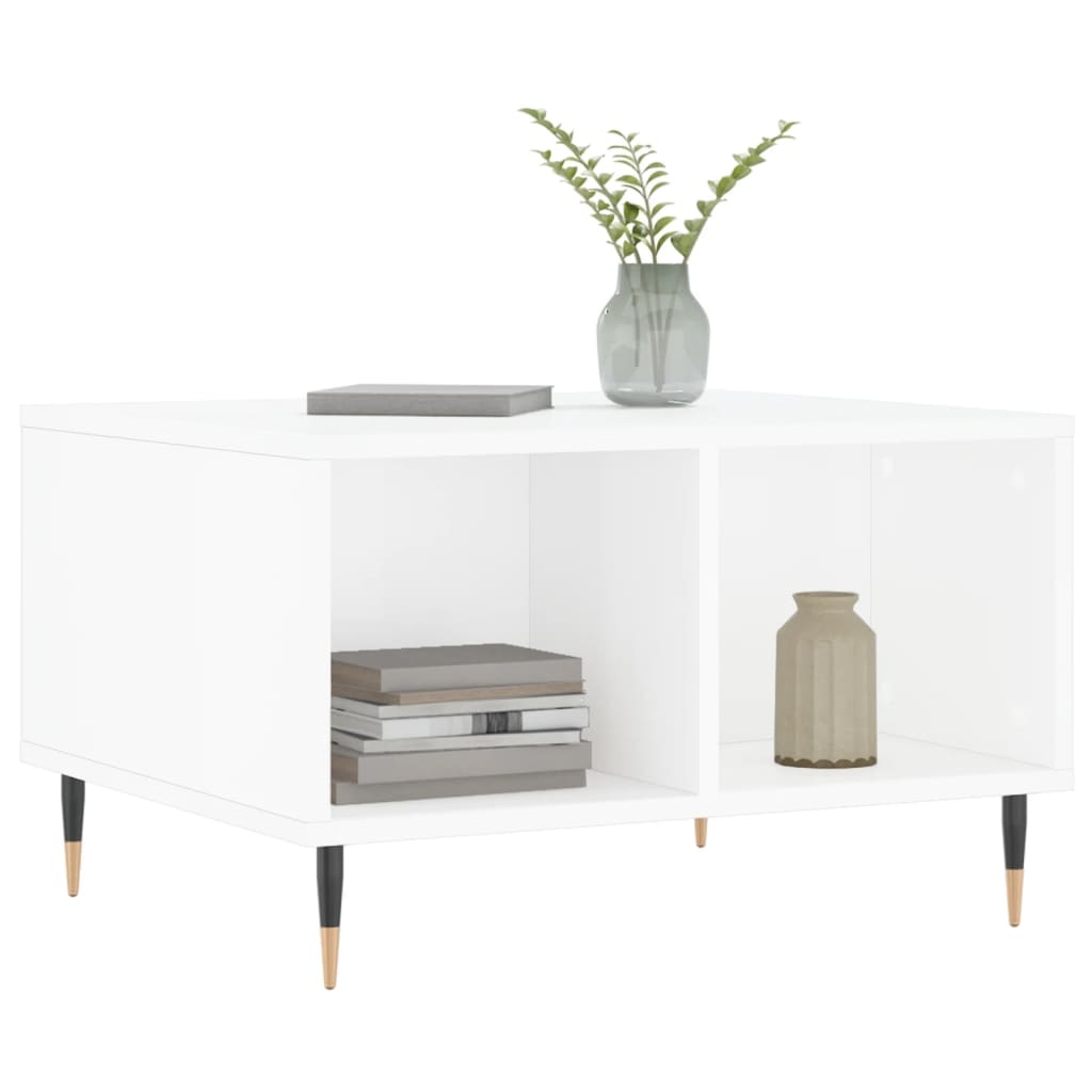 VidaXL Salontafel 60x50x36,5 cm bewerkt hout hoogglans wit