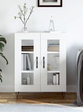 VidaXL Dressoir 69,5x34x90 cm bewerkt hout wit