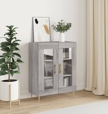 VidaXL Dressoir 69,5x34x90 cm bewerkt hout grijs sonoma eikenkleurig