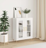 VidaXL Dressoir 69,5x34x90 cm bewerkt hout hoogglans wit