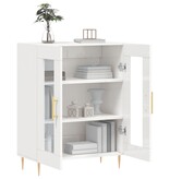 VidaXL Dressoir 69,5x34x90 cm bewerkt hout hoogglans wit