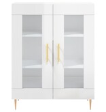 VidaXL Dressoir 69,5x34x90 cm bewerkt hout hoogglans wit