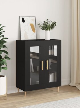 VidaXL Dressoir 69,5x34x90 cm bewerkt hout zwart