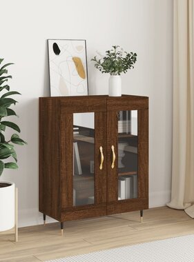 VidaXL Dressoir 69,5x34x90 cm bewerkt hout bruineikenkleurig