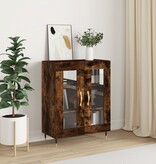 VidaXL Dressoir 69,5x34x90 cm bewerkt hout gerookt eikenkleurig