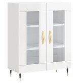 VidaXL Dressoir 69,5x34x90 cm bewerkt hout hoogglans wit