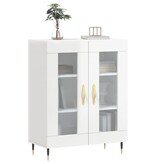VidaXL Dressoir 69,5x34x90 cm bewerkt hout hoogglans wit