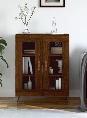 VidaXL Dressoir 69,5x34x90 cm bewerkt hout bruineikenkleurig