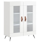 VidaXL Dressoir 69,5x34x90 cm bewerkt hout hoogglans wit