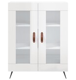 VidaXL Dressoir 69,5x34x90 cm bewerkt hout hoogglans wit