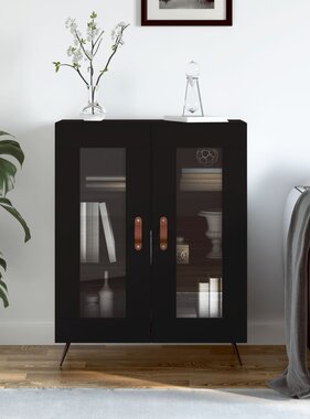 VidaXL Dressoir 69,5x34x90 cm bewerkt hout zwart