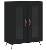 VidaXL Dressoir 69,5x34x90 cm bewerkt hout zwart