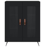 VidaXL Dressoir 69,5x34x90 cm bewerkt hout zwart