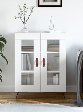 VidaXL Dressoir 69,5x34x90 cm bewerkt hout wit