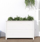 VidaXL Plantenbak verhoogd 119,5x40x78 cm massief grenenhout wit