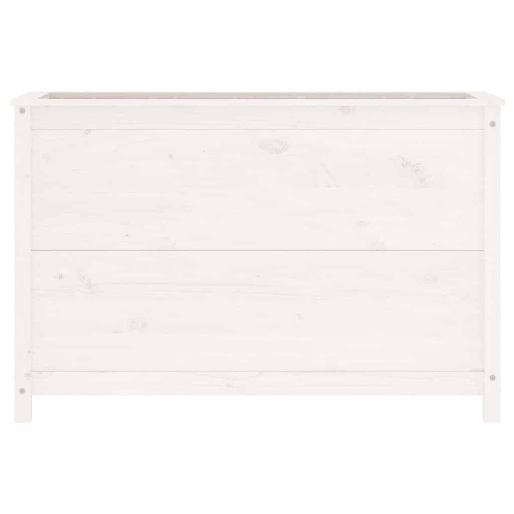 VidaXL Plantenbak verhoogd 119,5x40x78 cm massief grenenhout wit