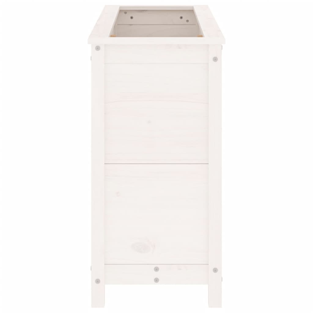 VidaXL Plantenbak verhoogd 119,5x40x78 cm massief grenenhout wit