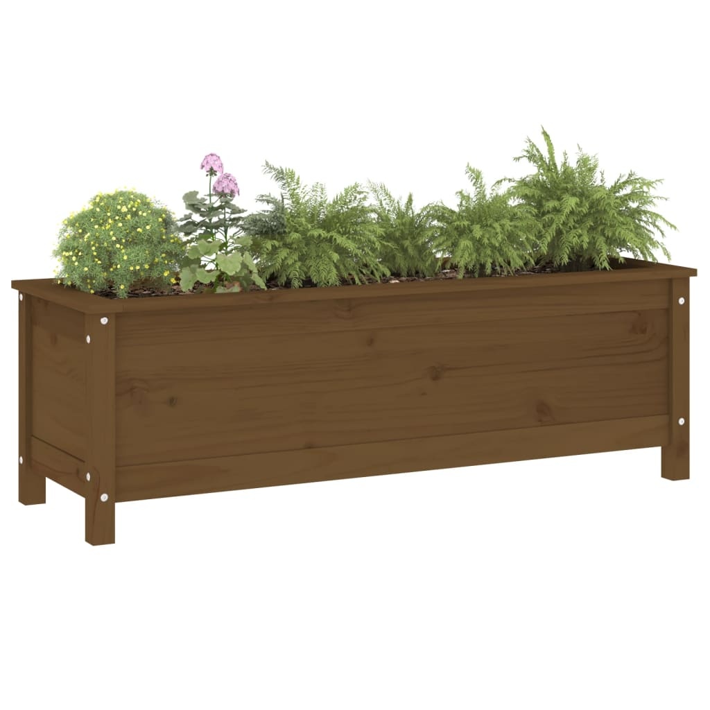 VidaXL Plantenbak verhoogd 119,5x40x39 cm massief grenen honingbruin