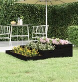 VidaXL Plantenbak 107x107x27 cm massief grenenhout zwart
