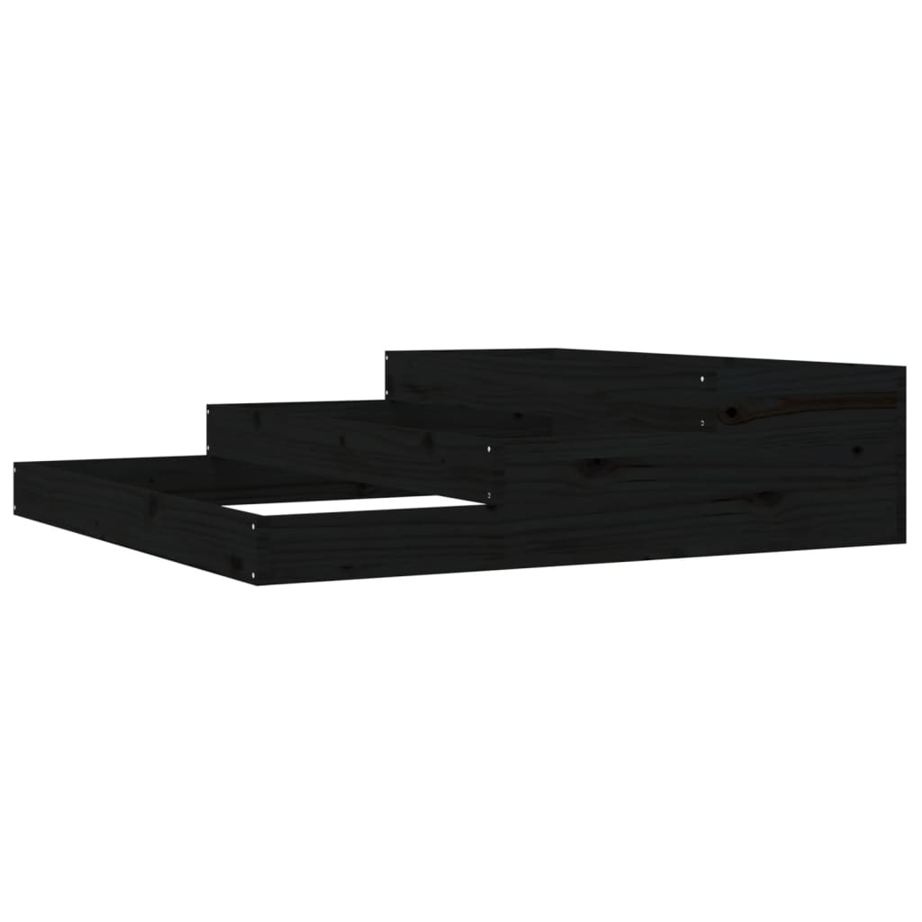 VidaXL Plantenbak 107x107x27 cm massief grenenhout zwart