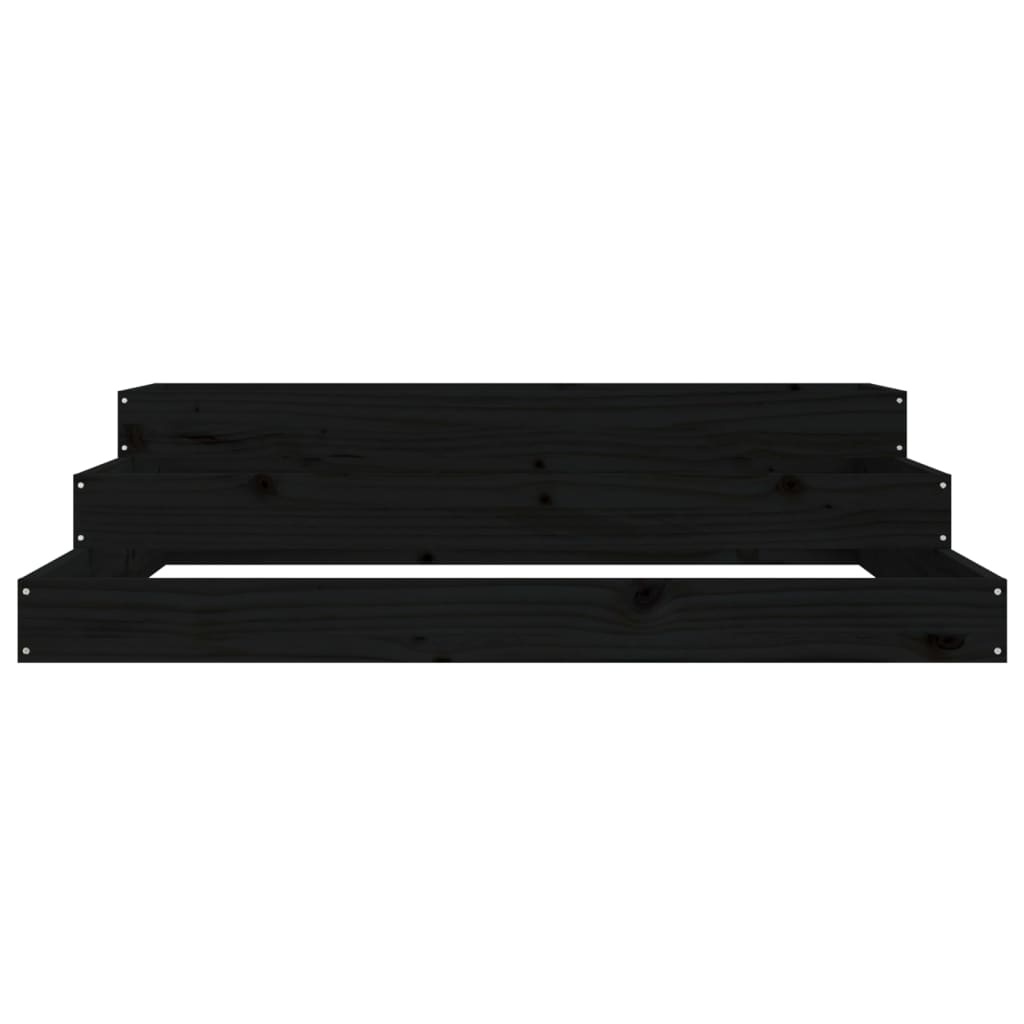 VidaXL Plantenbak 107x107x27 cm massief grenenhout zwart
