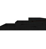 VidaXL Plantenbak 107x107x27 cm massief grenenhout zwart