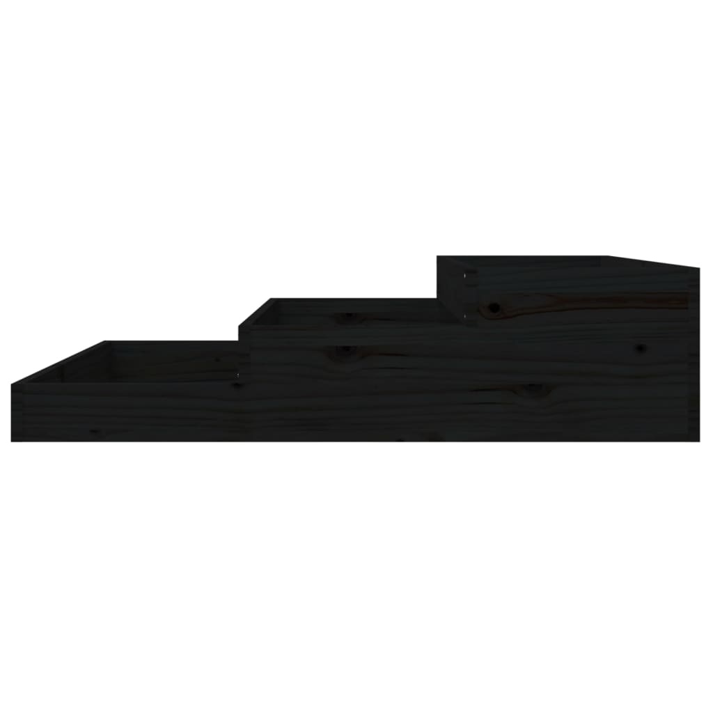 vidaXL Plantenbak 107x107x27 cm massief grenenhout zwart