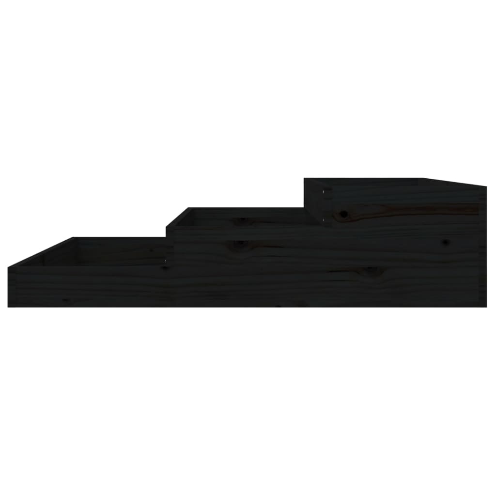 VidaXL Plantenbak 107x107x27 cm massief grenenhout zwart
