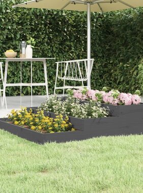 VidaXL Plantenbak 107x107x27 cm massief grenenhout grijs