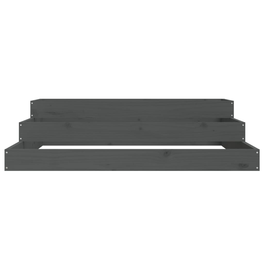 VidaXL Plantenbak 107x107x27 cm massief grenenhout grijs