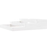 VidaXL Plantenbak 107x107x27 cm massief grenenhout wit
