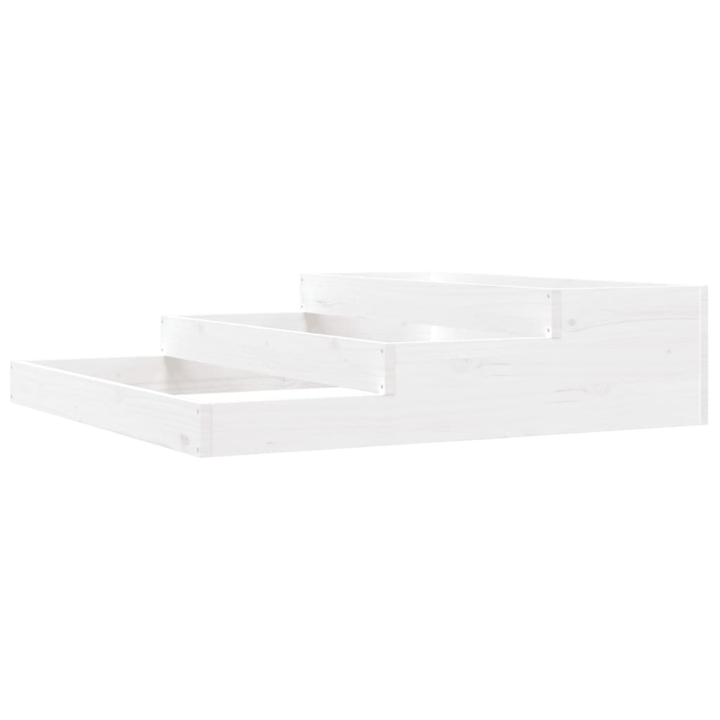 VidaXL Plantenbak 107x107x27 cm massief grenenhout wit