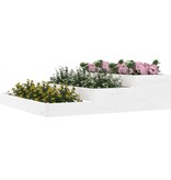 VidaXL Plantenbak 107x107x27 cm massief grenenhout wit