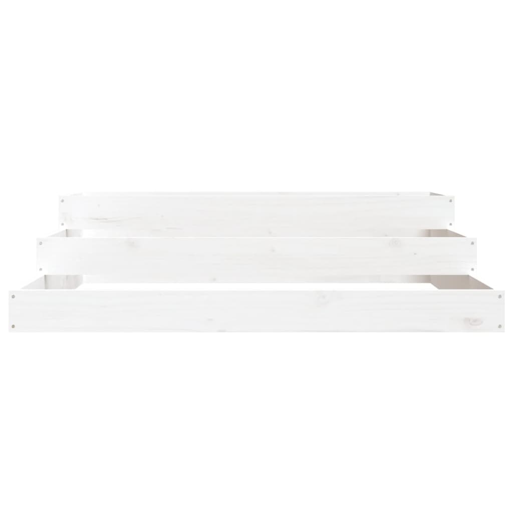 VidaXL Plantenbak 107x107x27 cm massief grenenhout wit