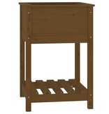 VidaXL Plantenbak met schap 54x54x81 cm grenenhout honingbruin